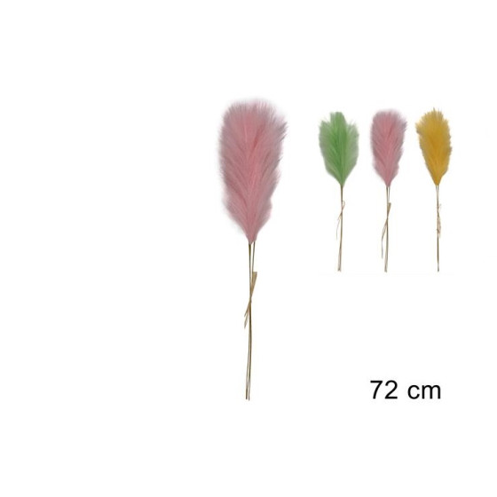 Piume decorative 72cm 3pz vari colori